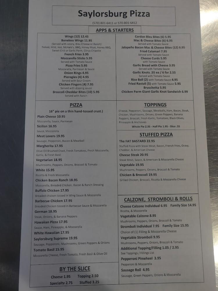 Saylorsburg pizza Menu image 3